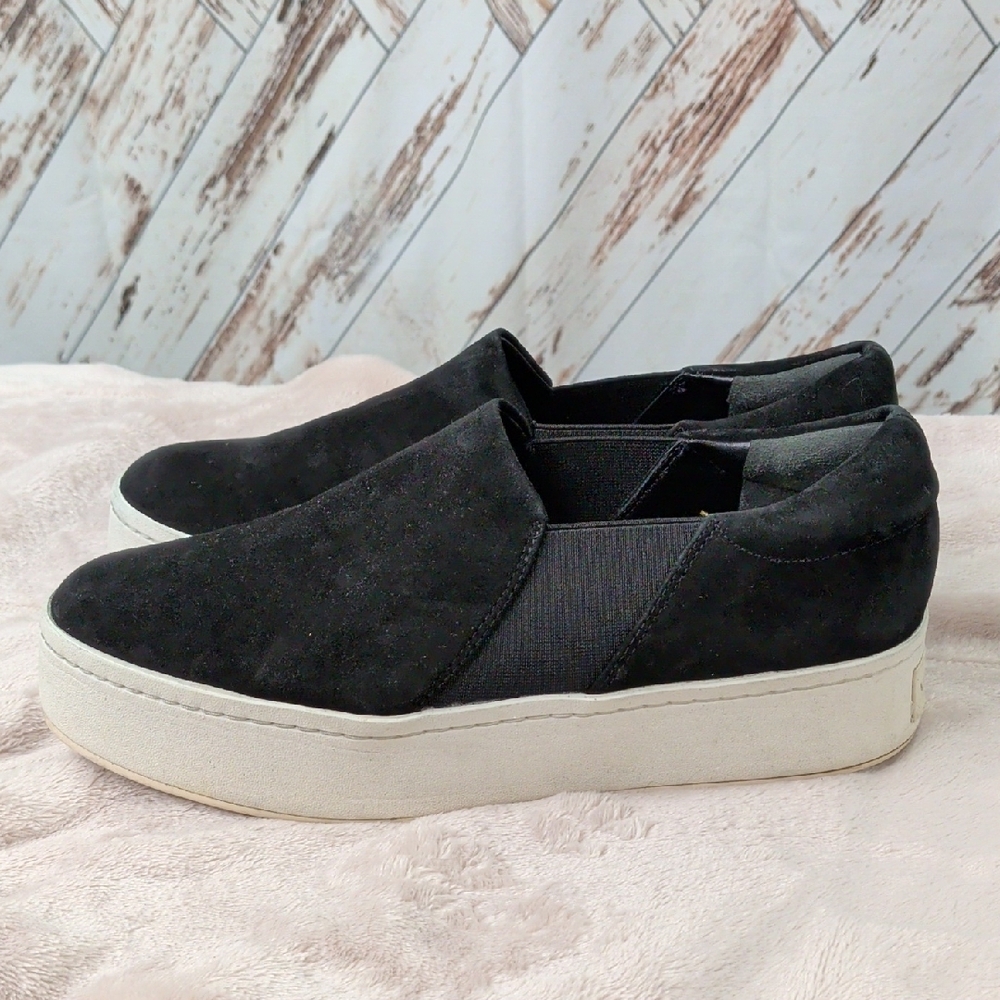 Vince Warren Black‎ Suede Slip On Shoes